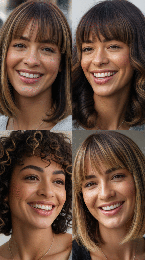  Blunt Midi Cut With Thick Curtain Bangs