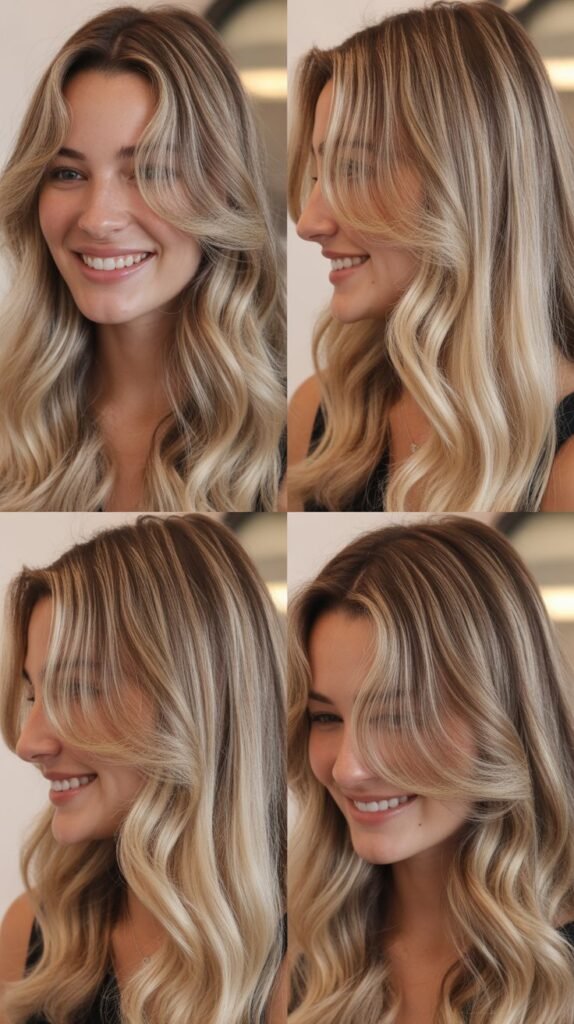 Champagne Blonde With Subtle Root Melt