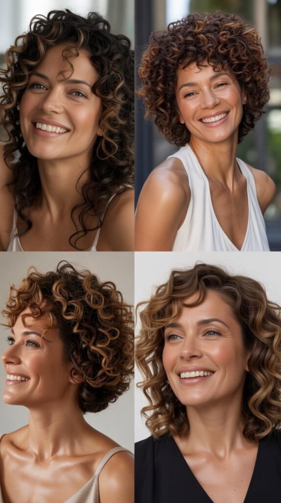  Curly Hair with Dimensional Brown Tones