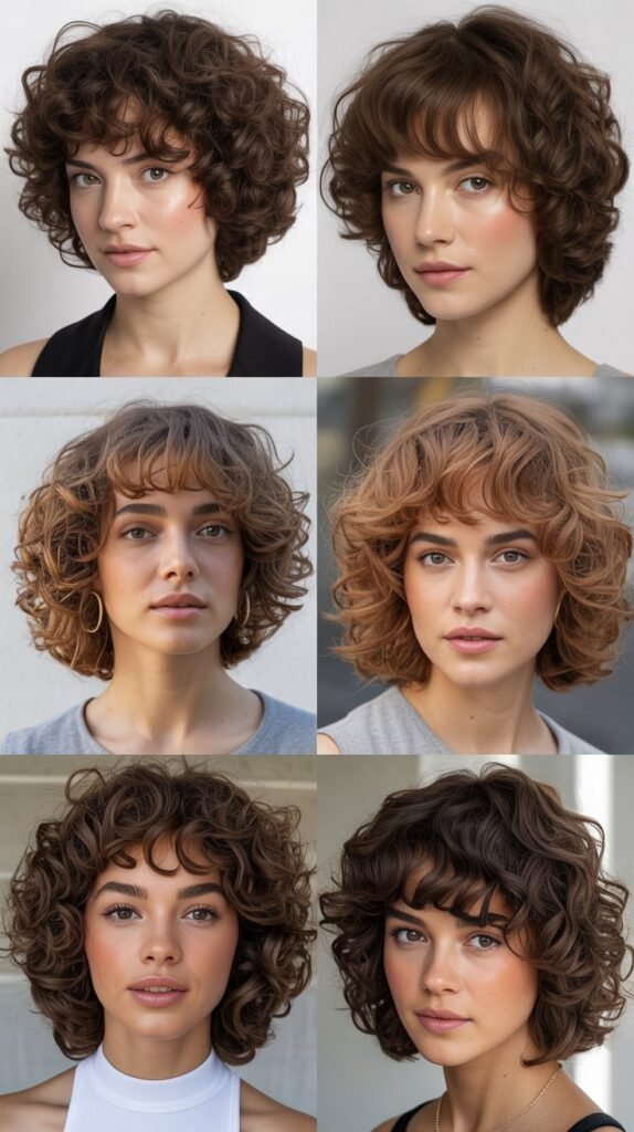 Curly Bob With Long Curly Bangs