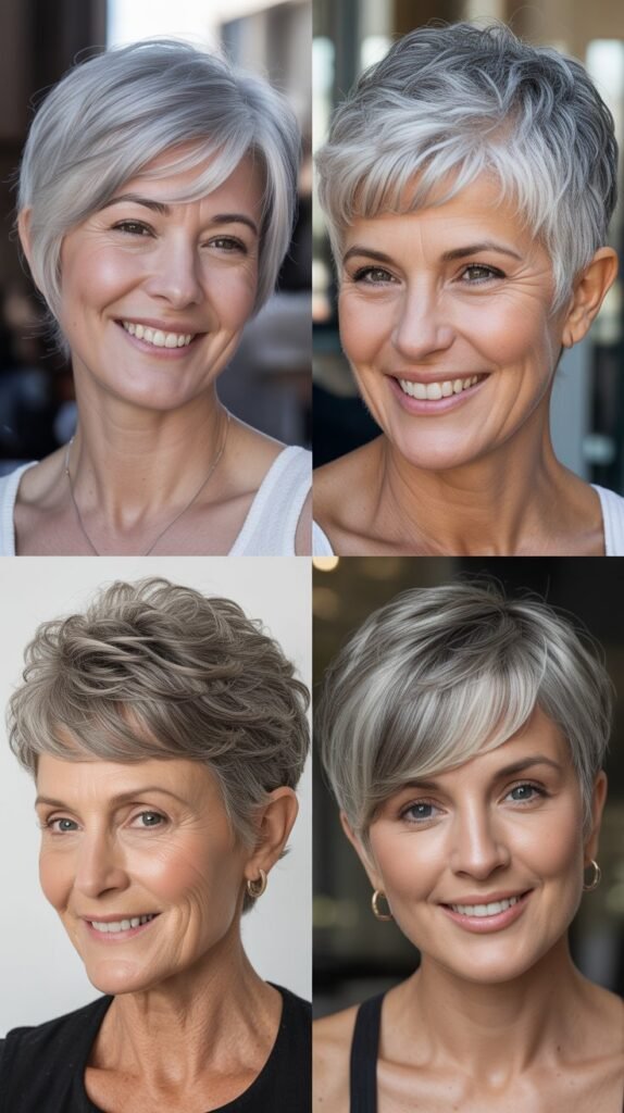 Textured Pixie with Long Bangs