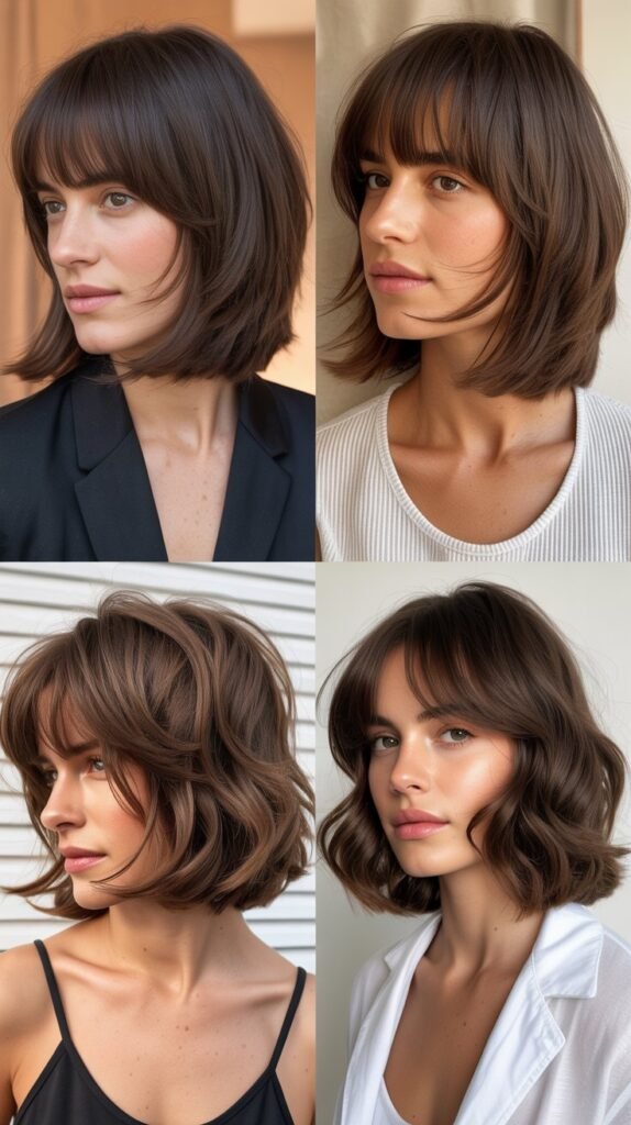 Layered Bob with Long Feathered Fringe