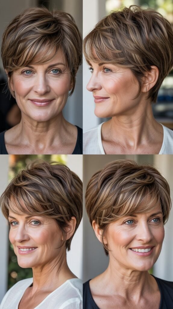 Layered Pixie with Long Bangs