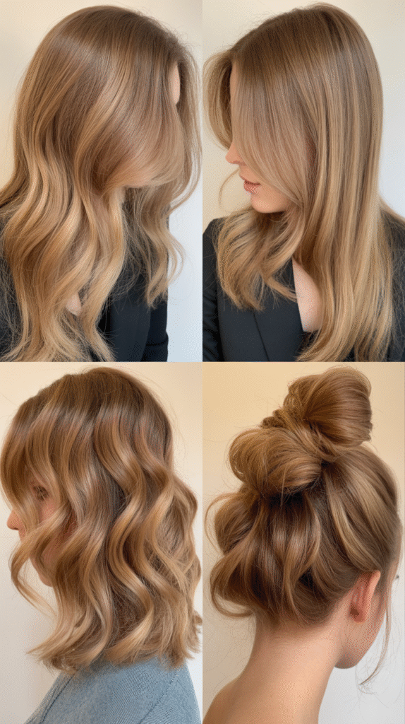 Rose Gold Blonde With Dark Roots