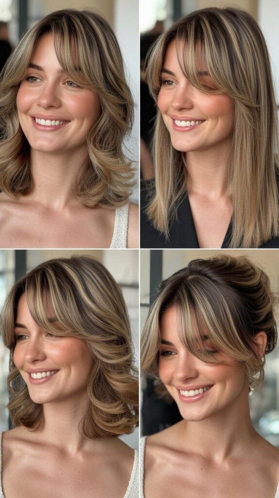 . Butterfly Layers with Side-Parted Curtain Bangs