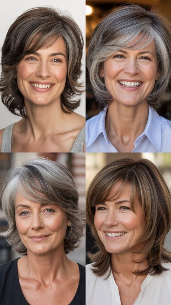 Asymmetric Side Bangs with Mixed-Length Layers