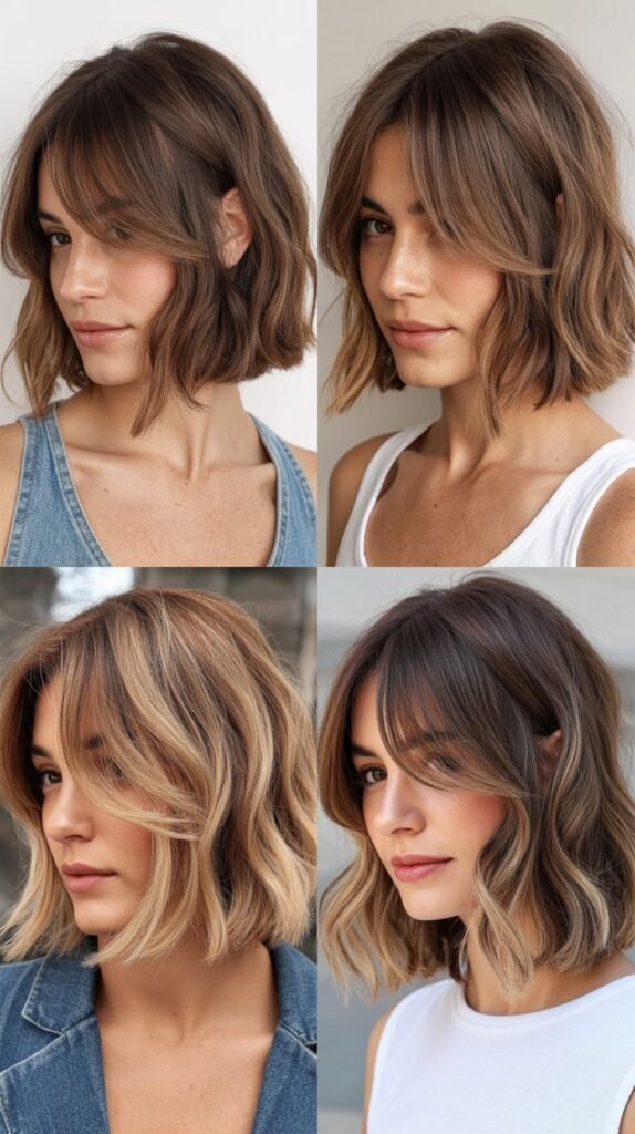 Choppy Lob with Long Side Bangs