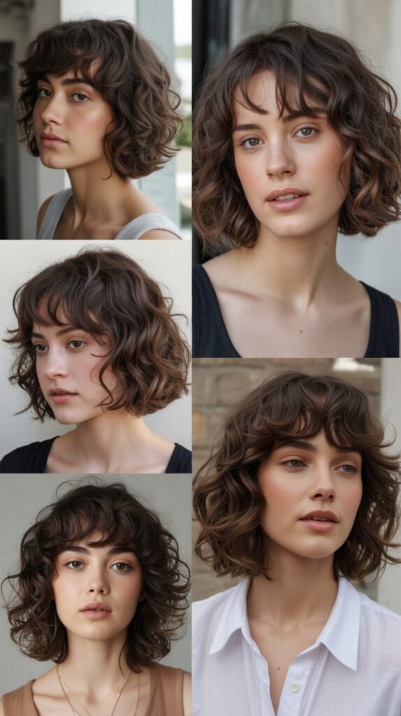  Wavy Bob With Long Piece-y Bangs