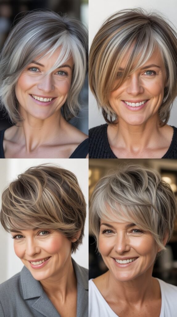 . Razored Bangs with Straight Layered Length