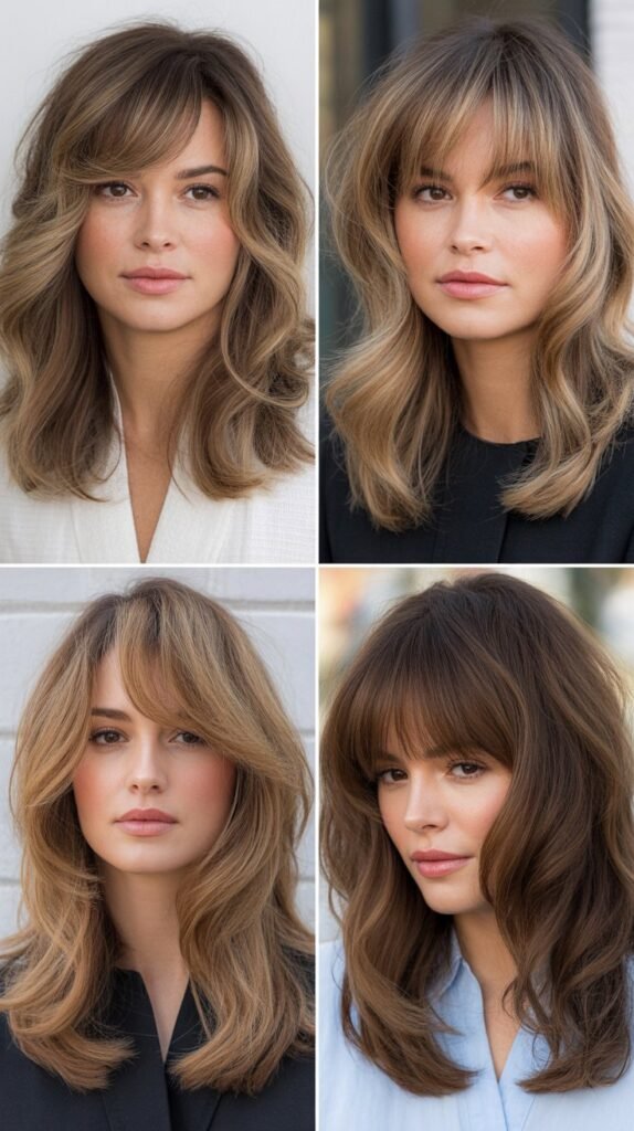  Feathered Bangs with Voluminous Layers