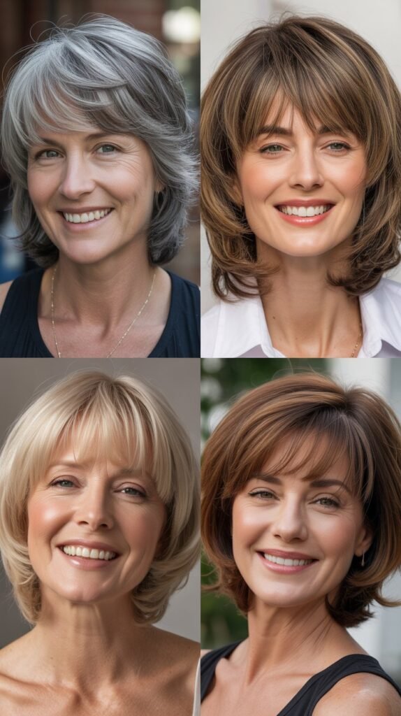 Classic Brow-Skimming Bangs with Gentle Waves