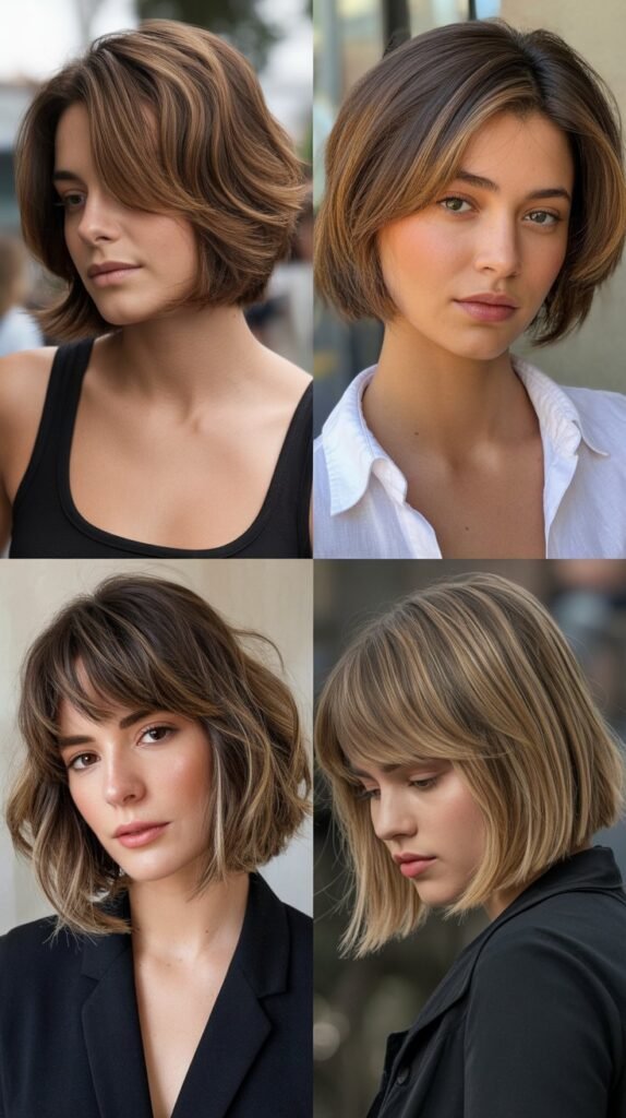  Stacked Bob With Sweeping Fringe