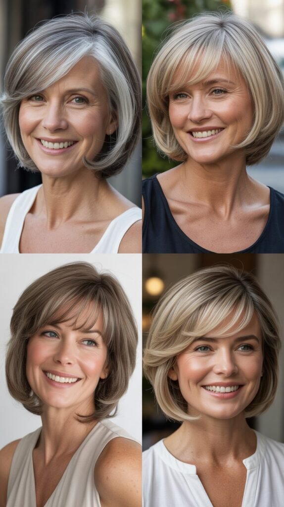 Side-Parted Bangs with Graduated Bob Layers