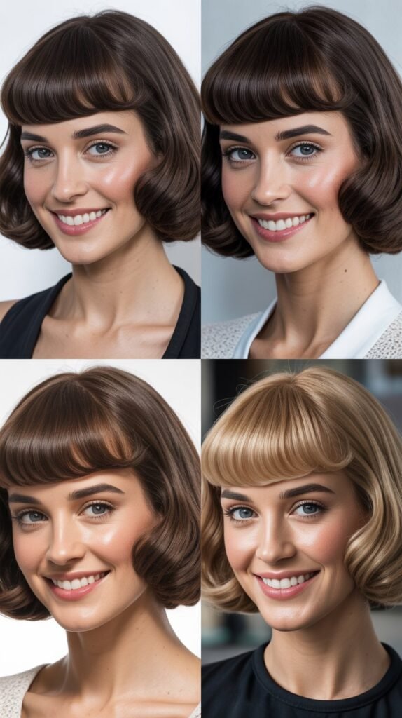. Retro Bob with Long Vintage Bangs