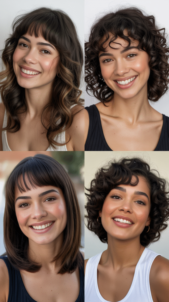  Wavy Shoulder-Length Cut with Swoopy Side Bangs