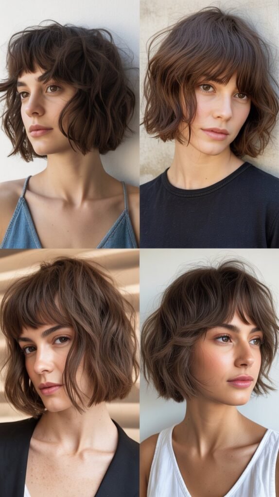 Messy Bob With Long Piecey Bangs