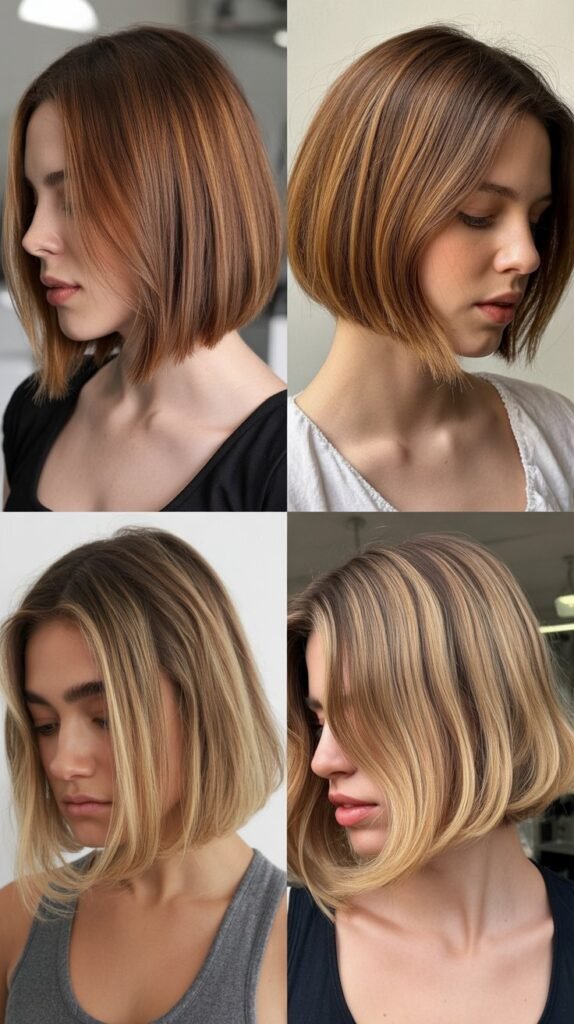 Graduated Bob With Extreme Side Part And Face-Framing Pieces