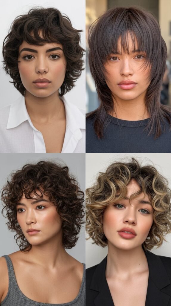 Voluminous Wolf Cut with Crown Layers