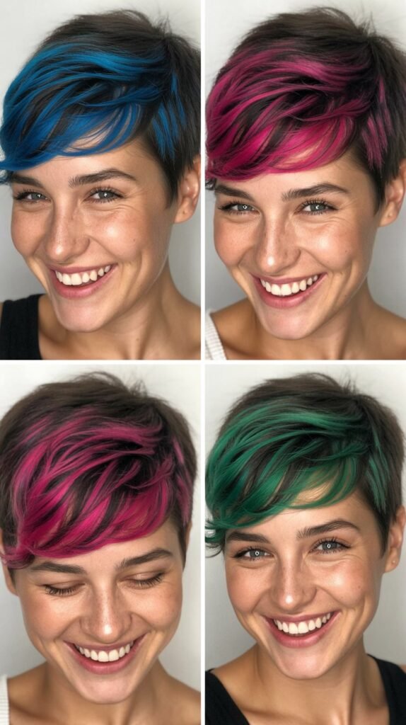 Pixie with Colored Highlights