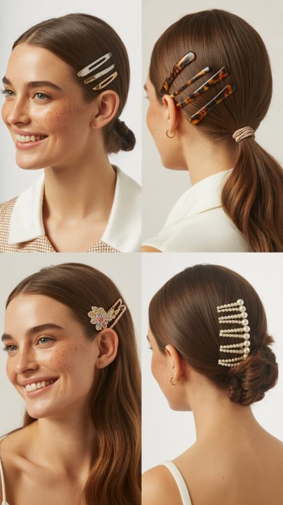 Pulled-Back with Hair Clips