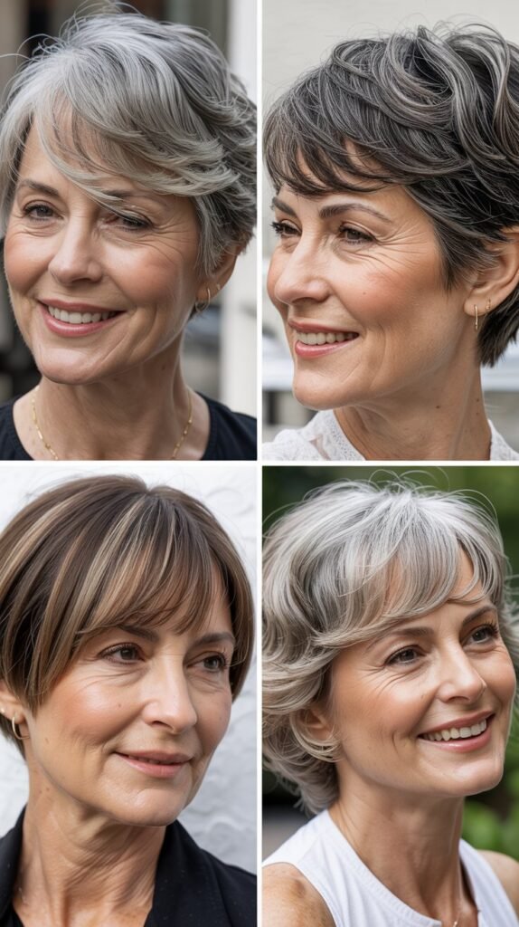 Side-Swept Bangs with Short Hair