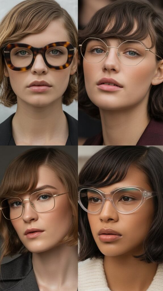 Side-Swept Baby Bangs with Medium Hair