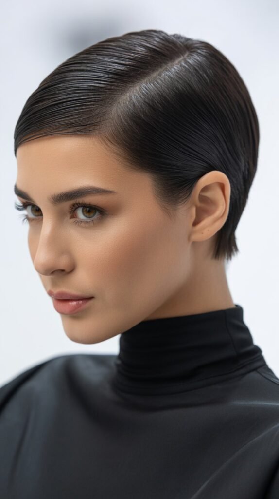 . Slicked-Back Pixie