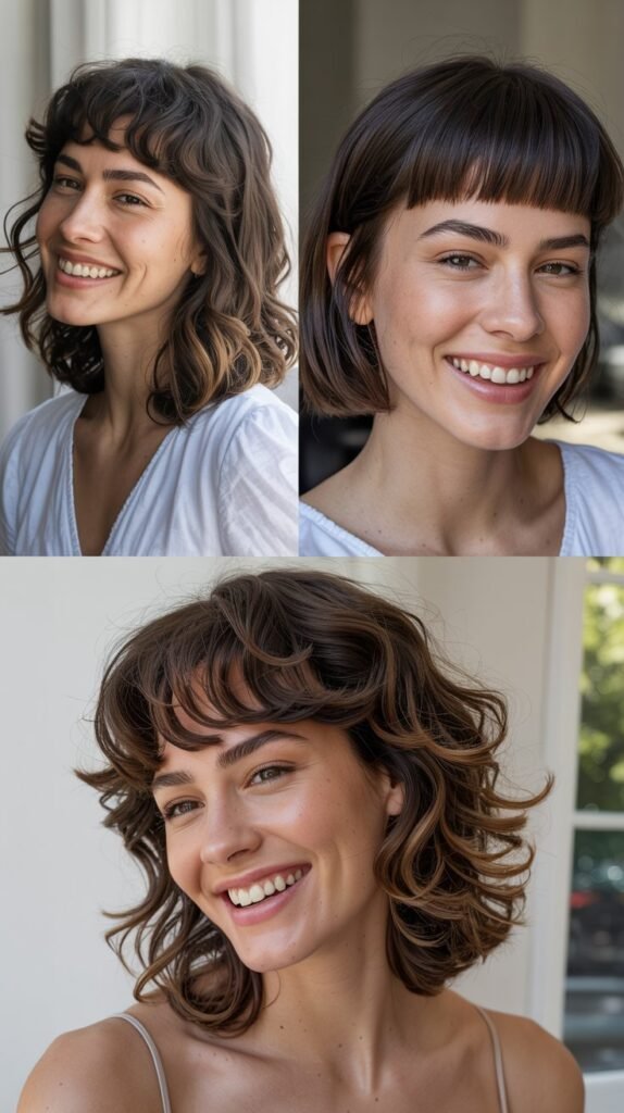 Medium Length with Choppy Micro Bangs