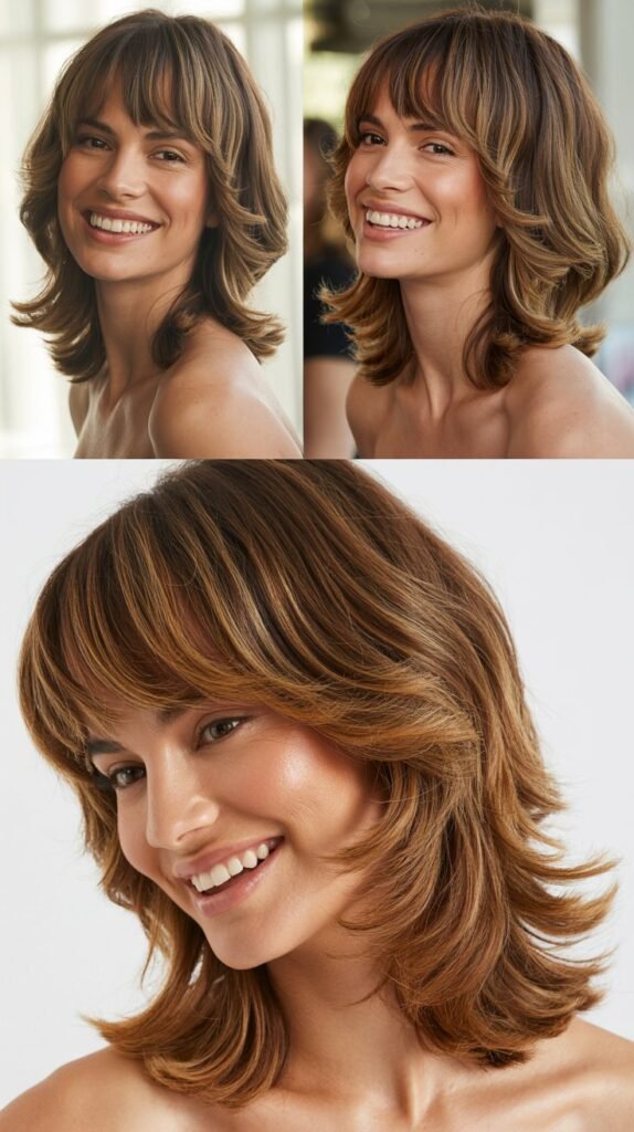 Medium Length with Tapered Bang Layers