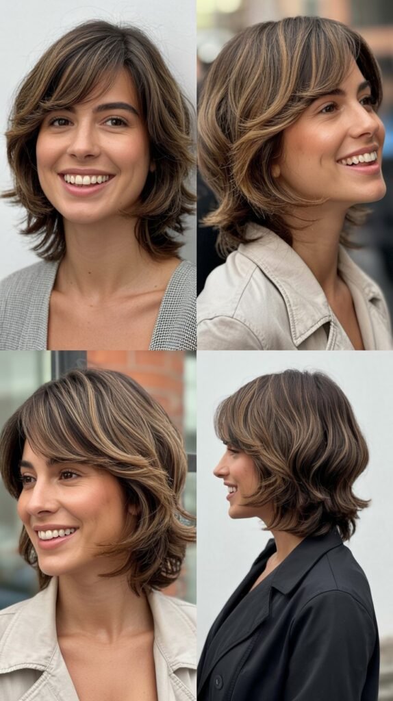 Medium Shag with Long Side Bangs