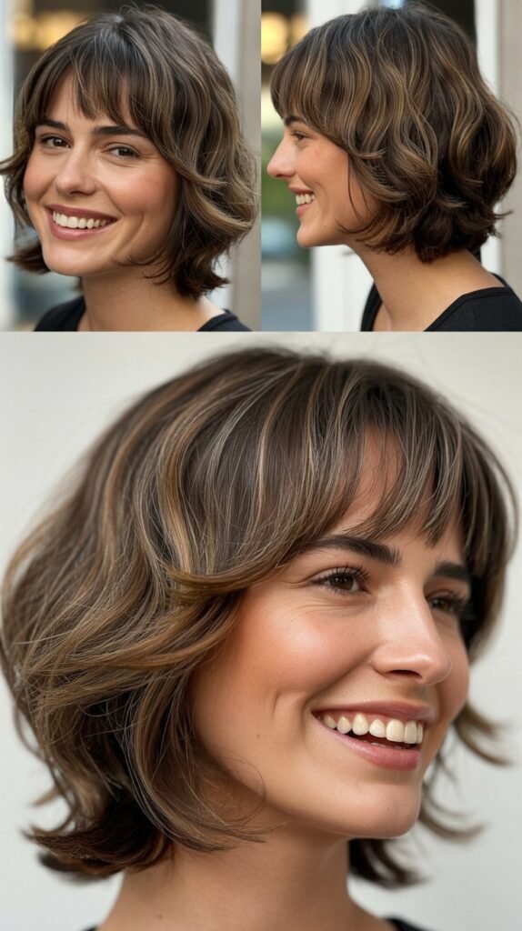 Medium Shag with Face-Framing Bangs