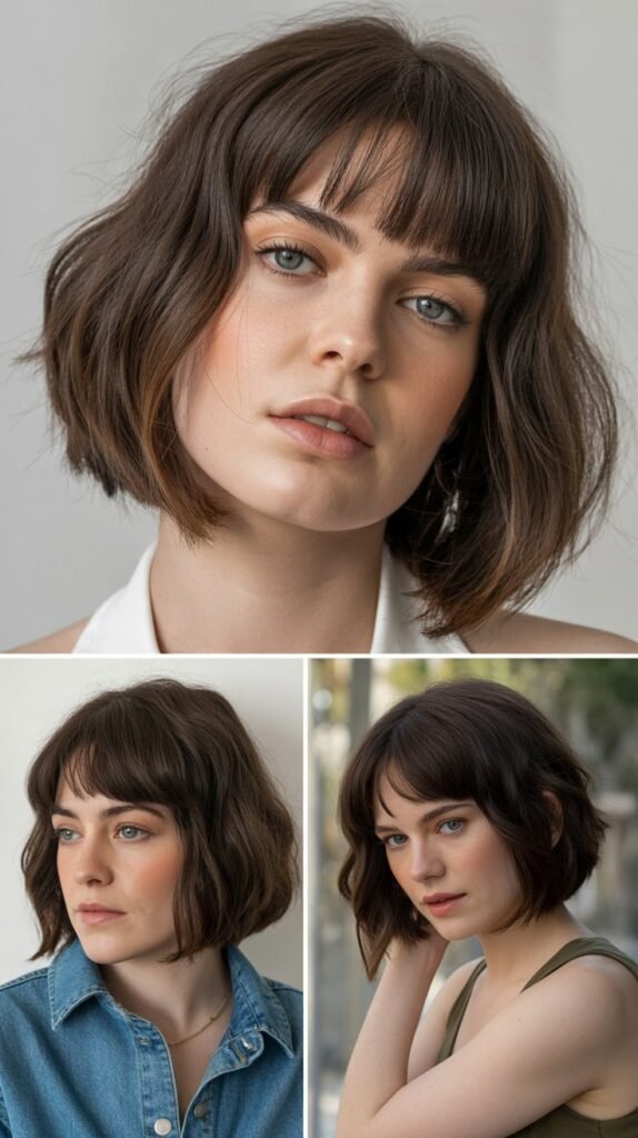 A-Line Lob with Angled Bangs