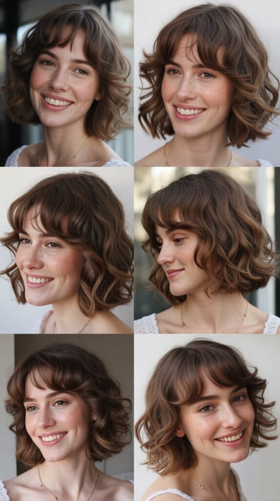 Wavy Long Bob With Feathered Bangs