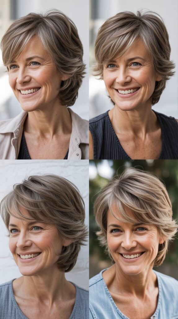 Side-Swept Micro Fringe with Shaggy Layers