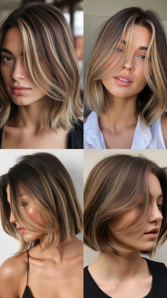 Long Bob with Money Pieces