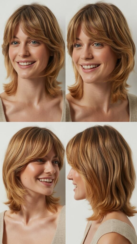 Wispy Side Bangs with Medium Soft Layers