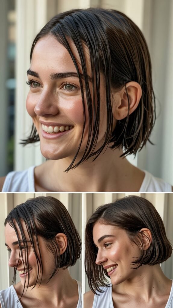 Wet-Look Sleek Bob