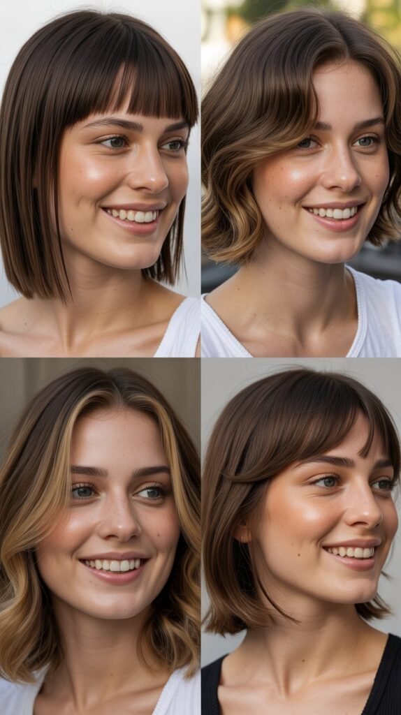 Sleek Midi Cut With Angled Fringe