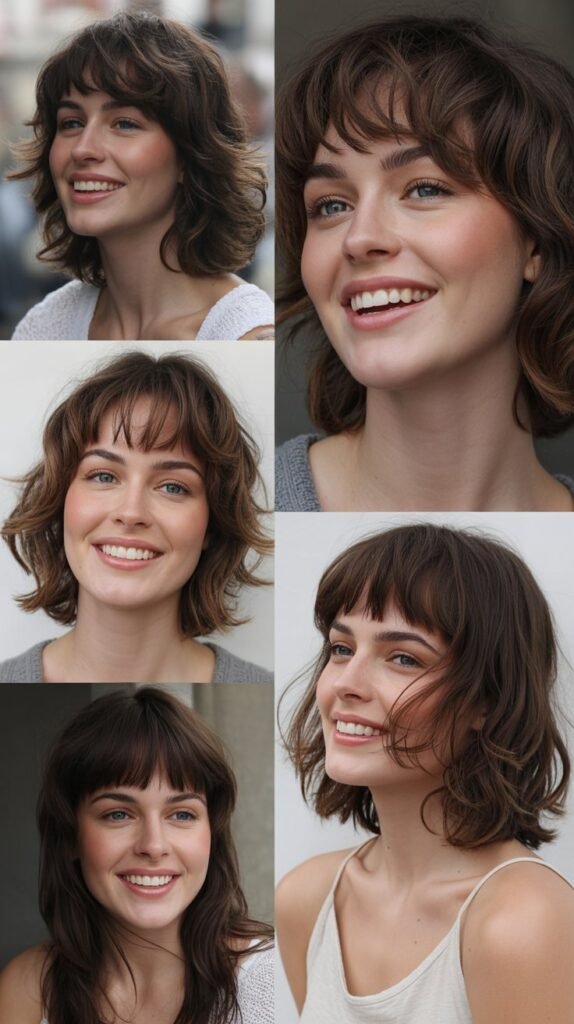 Tousled Midi Cut With Piecey Bangs