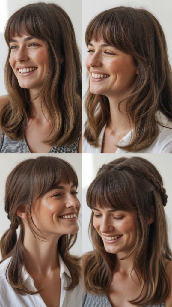 Full Bangs with Medium Thick Hair