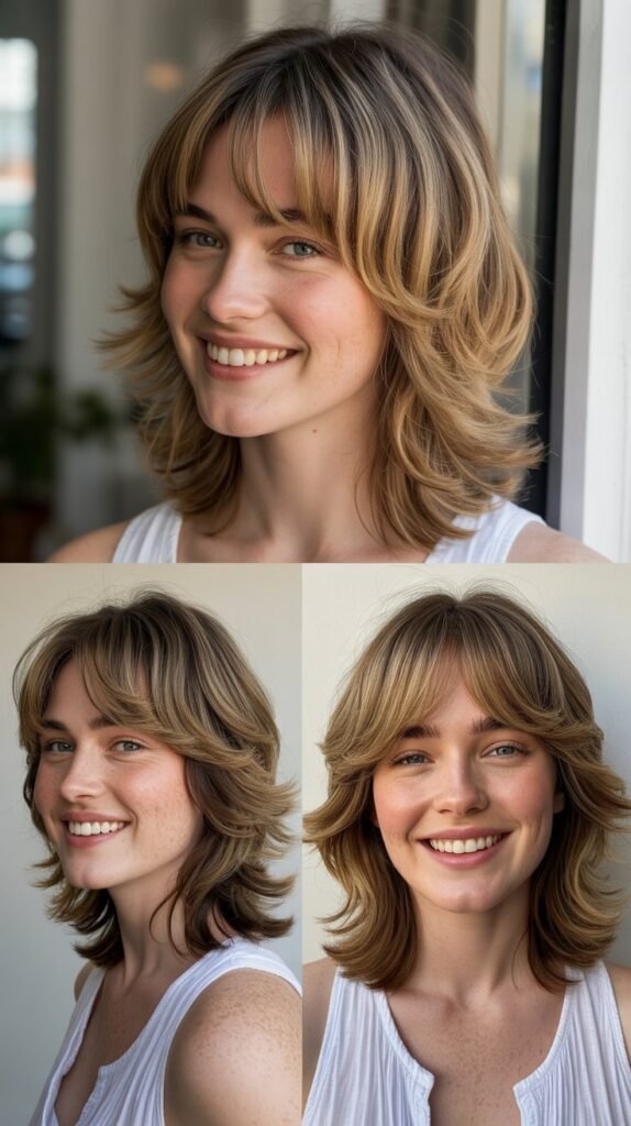 Layered Shag With Curtain Bangs