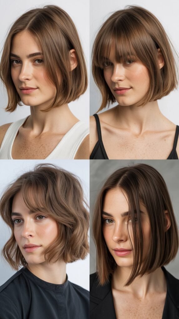 Bob With Side Part And Peek-A-Boo Bangs