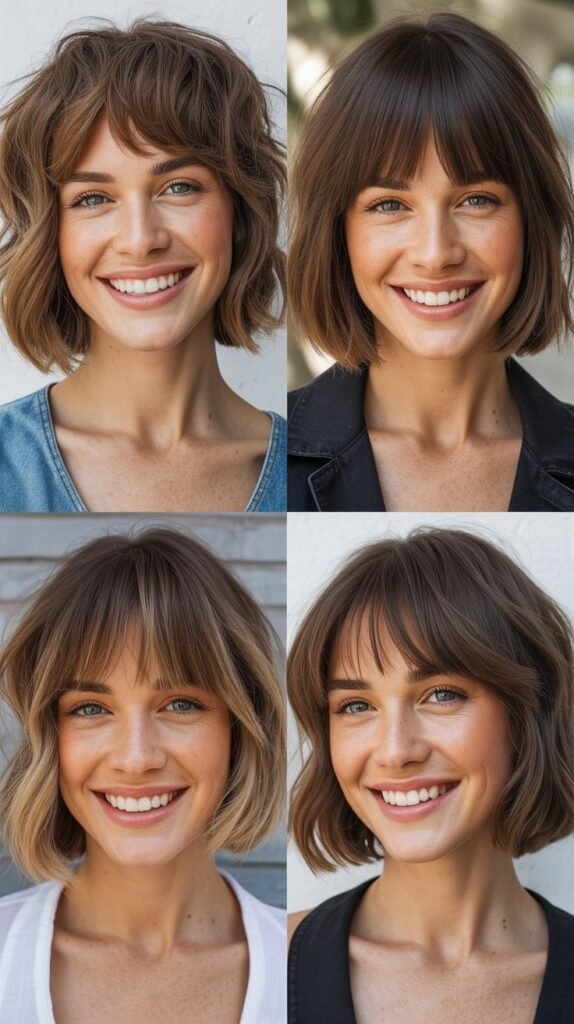 Choppy Bob With Thick Baby Bangs