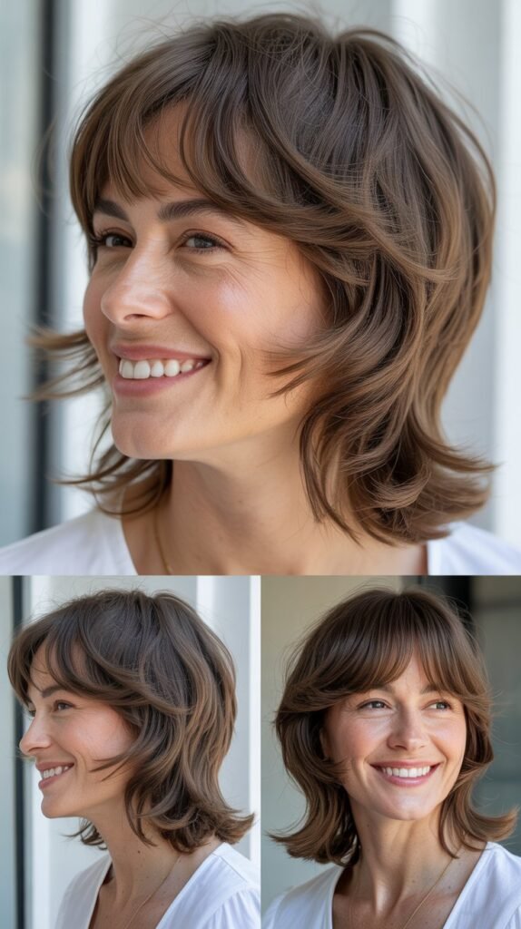 Layered Shag With Curtain Bangs