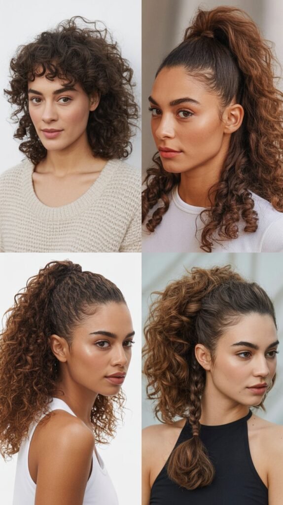 Curly High Ponytail with Volume