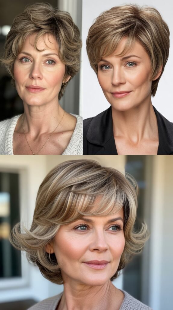 Layered Pixie with Swooping Bangs