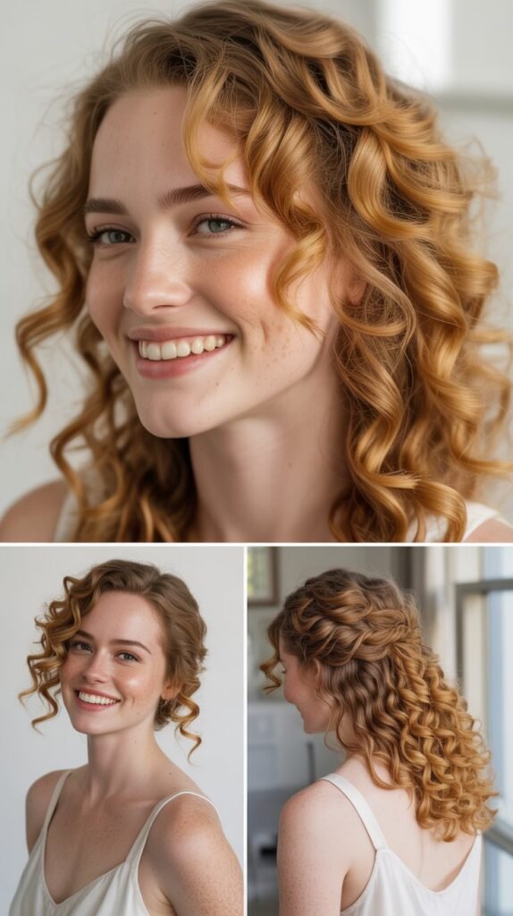  Butterscotch-Honey Blend on Loose Curls