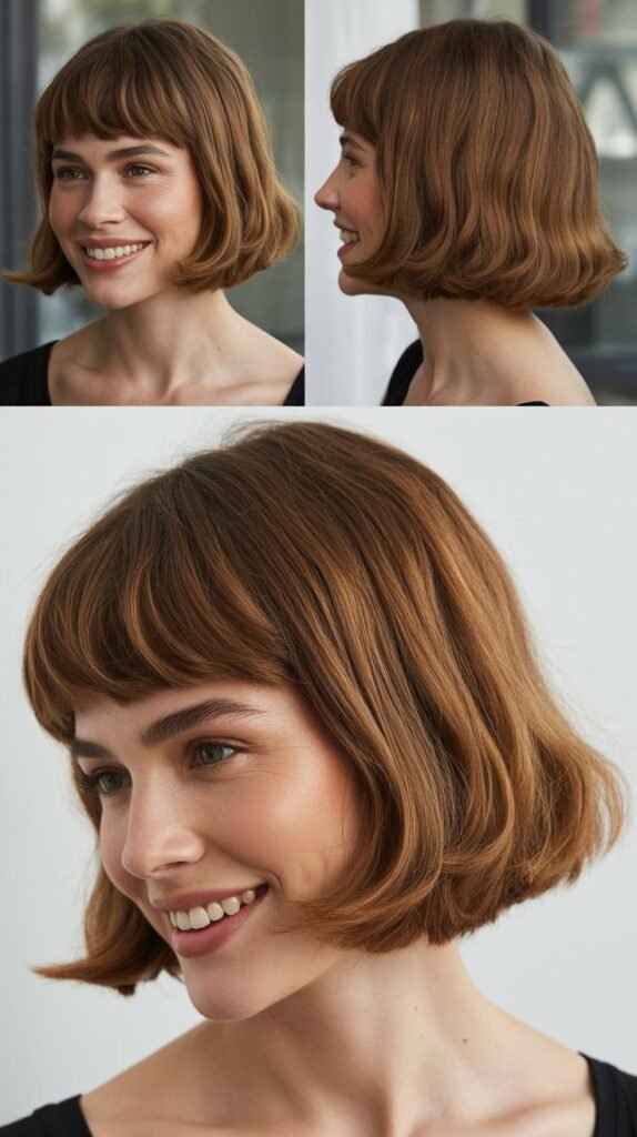 French Bob with Rounded Fringe and Volume