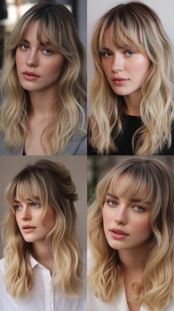 Arched Bangs with Vanilla Blonde Ombre