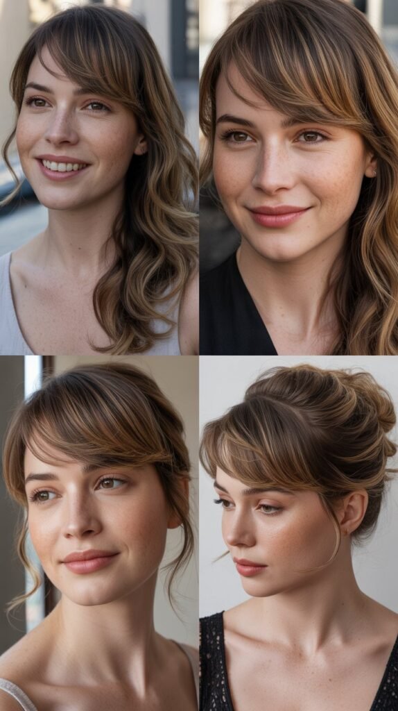 Side-Swept Bangs: Asymmetrical Elegance